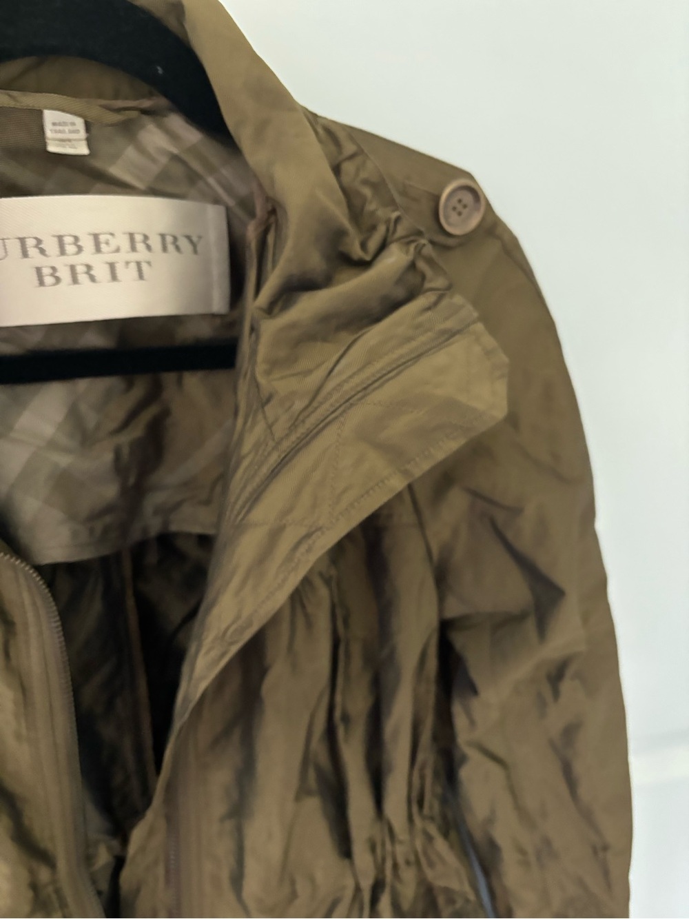 Burberry Brit Women's Olive Green / gold sheen Lightweight utility jacket - Picture 15 of 16